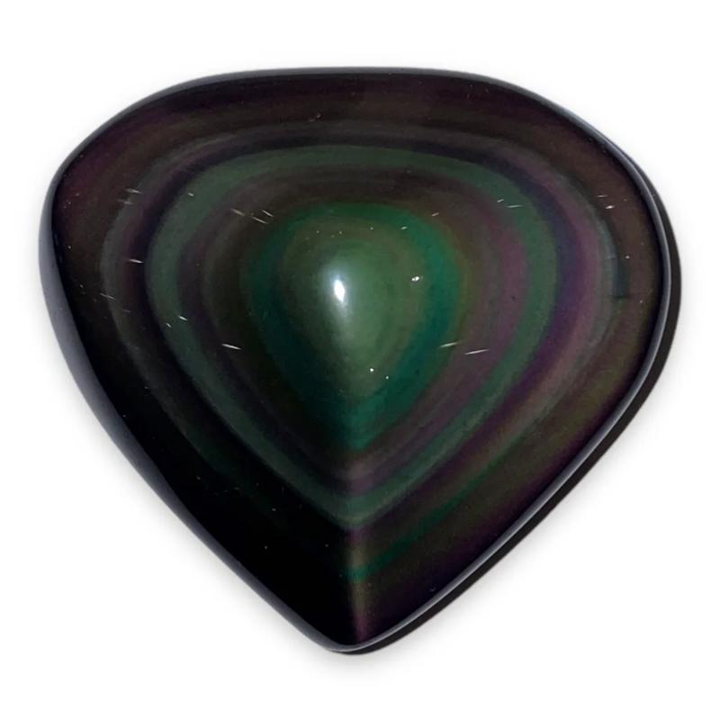 Coeur obsidienne oeil céleste Mexique AA 80 - 90mm - La Boite à Cailloux