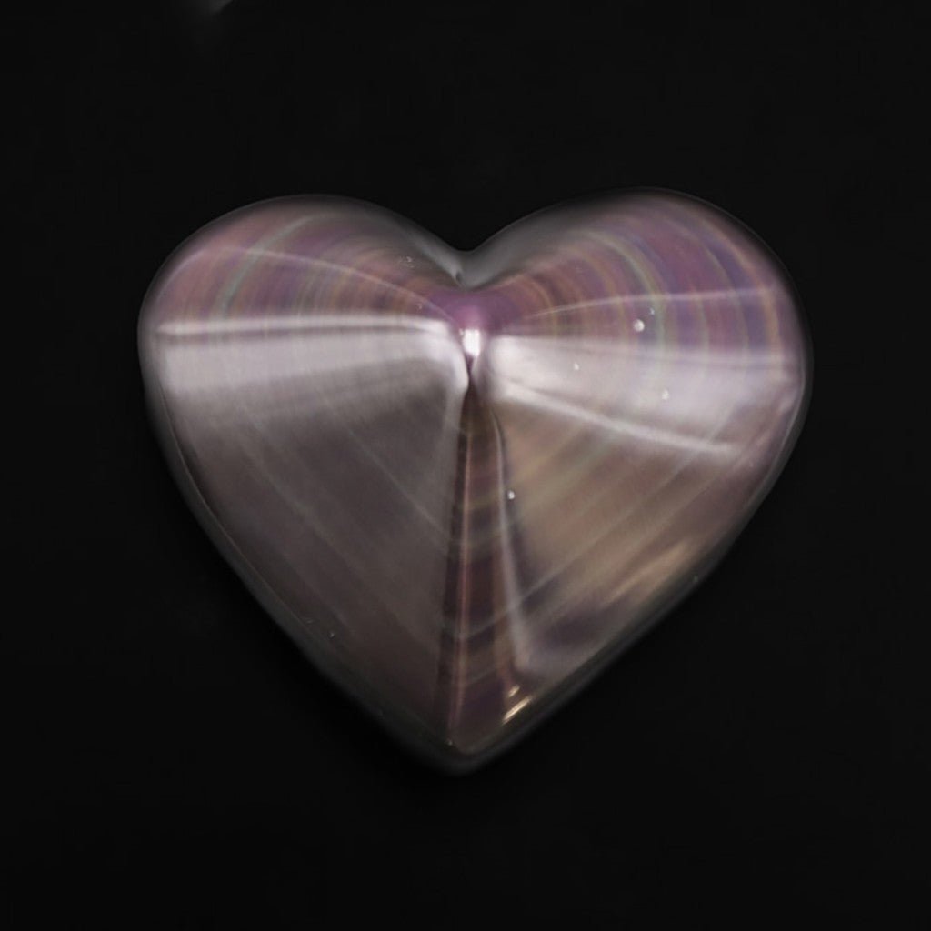 Coeur obsidienne oeil céleste Mexique AA 80 - 90mm - La Boite à Cailloux