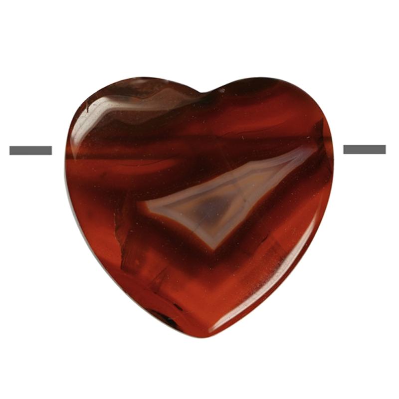 Coeur percé agate condor Argentine A 30mm + cordon - La Boite à Cailloux