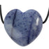 Coeur percé aventurine bleue ou quartz bleu Brésil A 30mm + cordon - La Boite à Cailloux