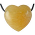 Coeur percé calcite orange Mexique A 30mm + cordon - La Boite à Cailloux