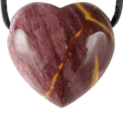 Corazón perforado jaspe mokaite Australia A 30mm + cordón