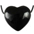 Coeur percé onyx noir Brésil A 30mm + cordon - La Boite à Cailloux