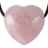 Coeur percé quartz rose Brésil A 30mm + cordon - La Boite à Cailloux