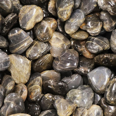 Black moonstone heart Madagascar A+ 70-80mm