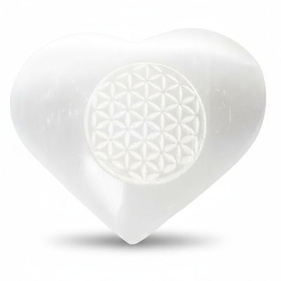 Selenite heart Morocco A+ 45-55mm