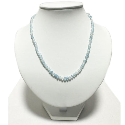 Brazil AA aquamarine necklace (3-4mm faceted beads) - 45cm