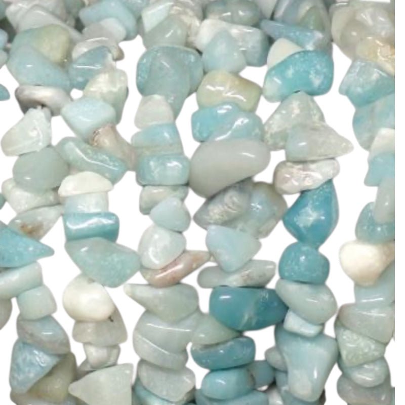 Collier amazonite Pérou A (perles baroques) - 45cm - La Boite à Cailloux