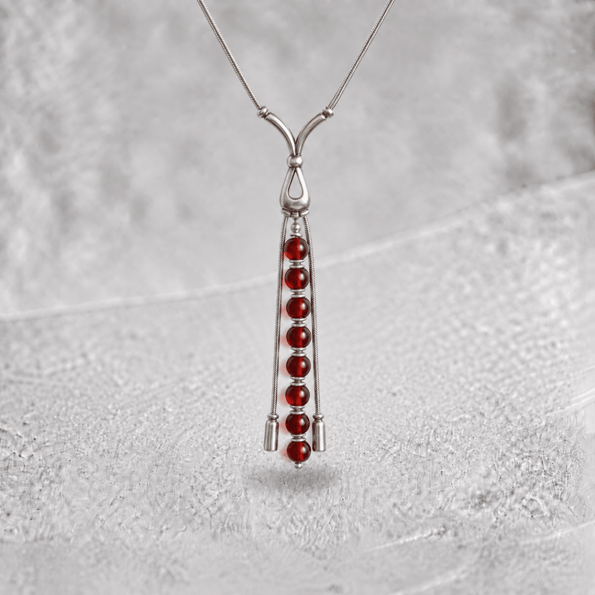 Collier ambre cognac Lituanie AA argent 925 - La Boite à Cailloux