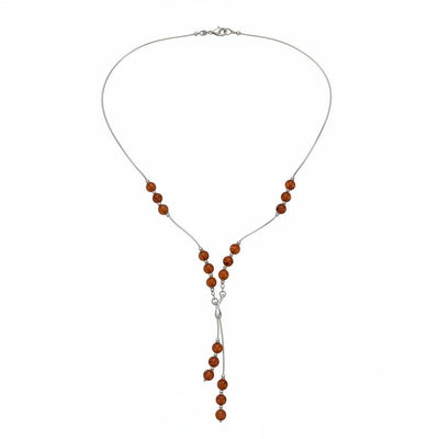 Multicolored amber and 925 silver necklace