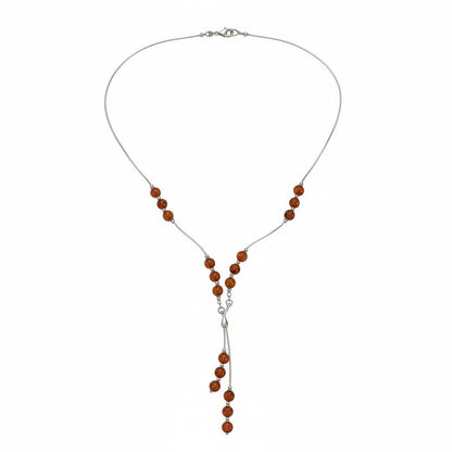 Collier ambre cognac Lituanie AA argent 925 - La Boite à Cailloux
