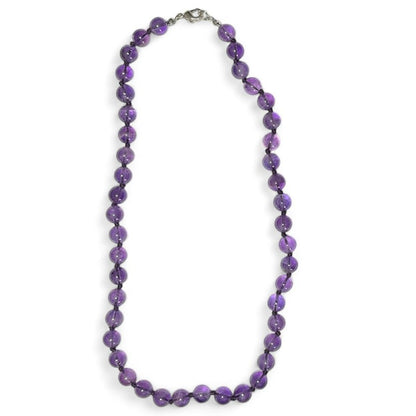 Collier améthyste Brésil A (boules 7 - 8mm) - 45cm - La Boite à Cailloux
