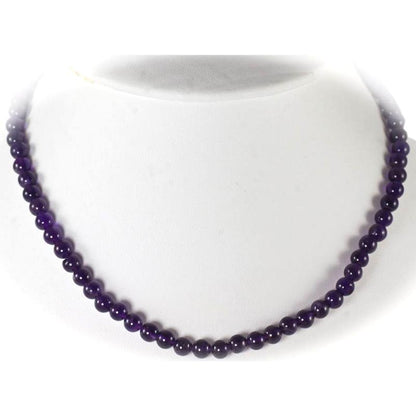 Collier améthyste Brésil A (boules 7 - 8mm) - 45cm - La Boite à Cailloux