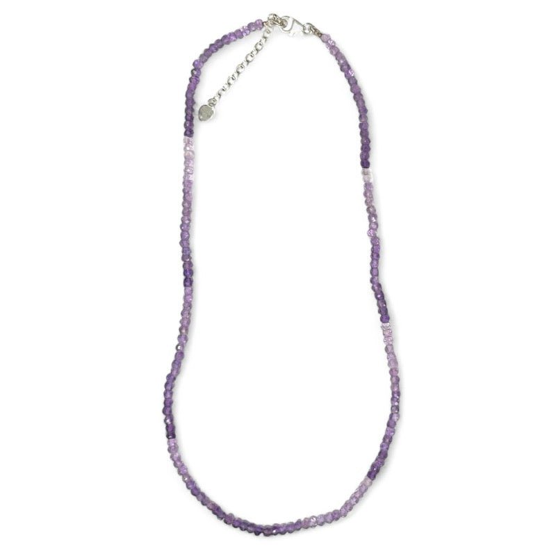 Collier améthyste Brésil AA argent 925 - 45 - 50cm - La Boite à Cailloux