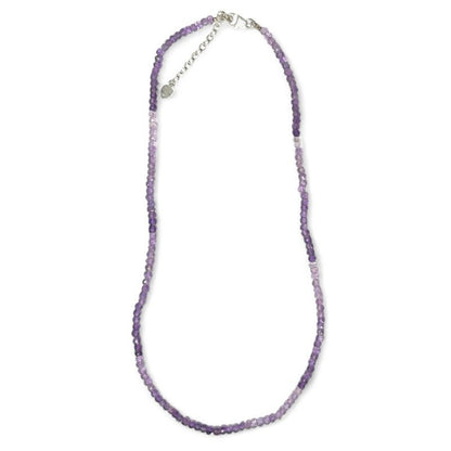 Collier améthyste Brésil AA argent 925 - 45 - 50cm - La Boite à Cailloux