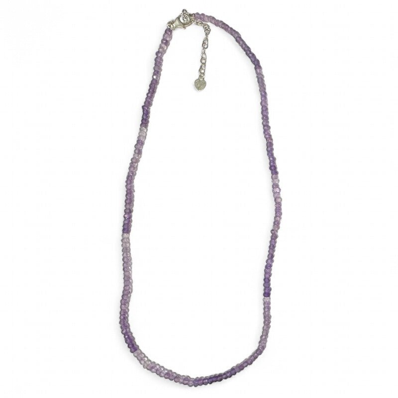 Collier améthyste Brésil AA argent 925 - 45 - 50cm - La Boite à Cailloux