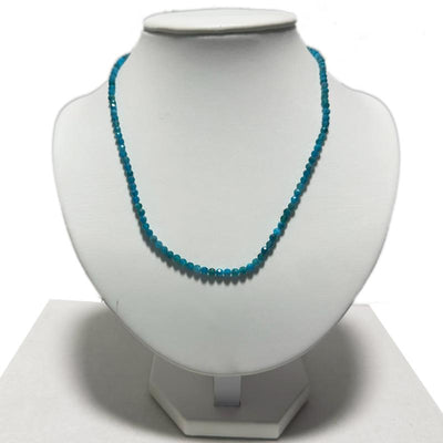 Collar de apatita azul AA de Brasil (cuentas facetadas de 3-4 mm) - 45 cm
