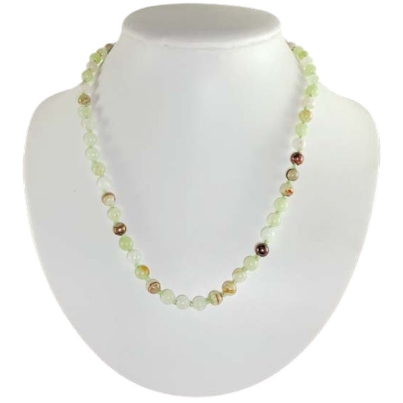 Collier aragonite verte Pakistan A (boules 6mm) - 45cm - La Boite à Cailloux