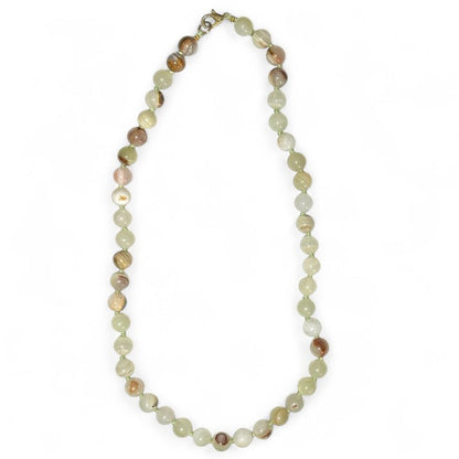 Collier aragonite verte Pakistan A (boules 8mm) - 45cm - La Boite à Cailloux