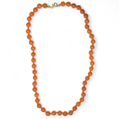 Collier aventurine rouge Brésil A (boules 8mm) - 45cm - La Boite à Cailloux