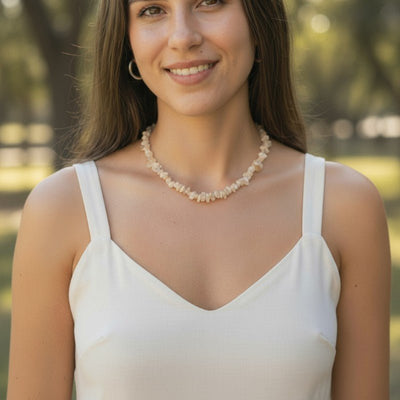 Collier citrine naturelle Madagascar AA (perles baroques) - 45cm