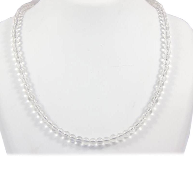 Collier cristal de roche Brésil A (boules 8mm) - 45cm - La Boite à Cailloux