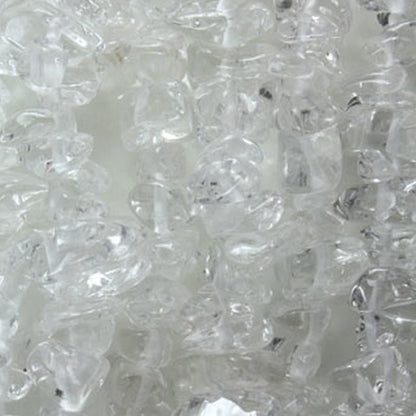 Collier cristal de roche Brésil A (perles baroques) - 45cm - La Boite à Cailloux