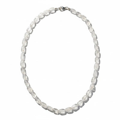 Collier cristal de roche Brésil AA (pierres plates 10mm)