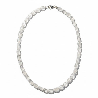 Collier cristal de roche Brésil AA (pierres plates 10mm)