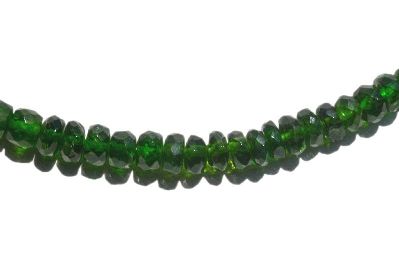 Collier diopside chrome Brésil AAA (perles facettées 3mm) - 46cm - La Boite à Cailloux