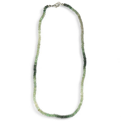 Collier Emeraude bicolore Brésil AA (perles facettées) - 46cm - La Boite à Cailloux