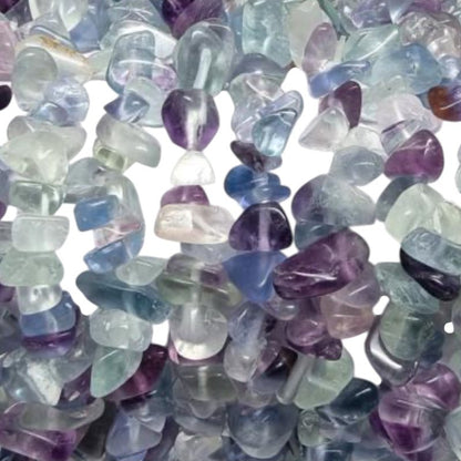 Collier fluorine multicolore Chine AA (perles baroques) - 45 - 50cm - La Boite à Cailloux