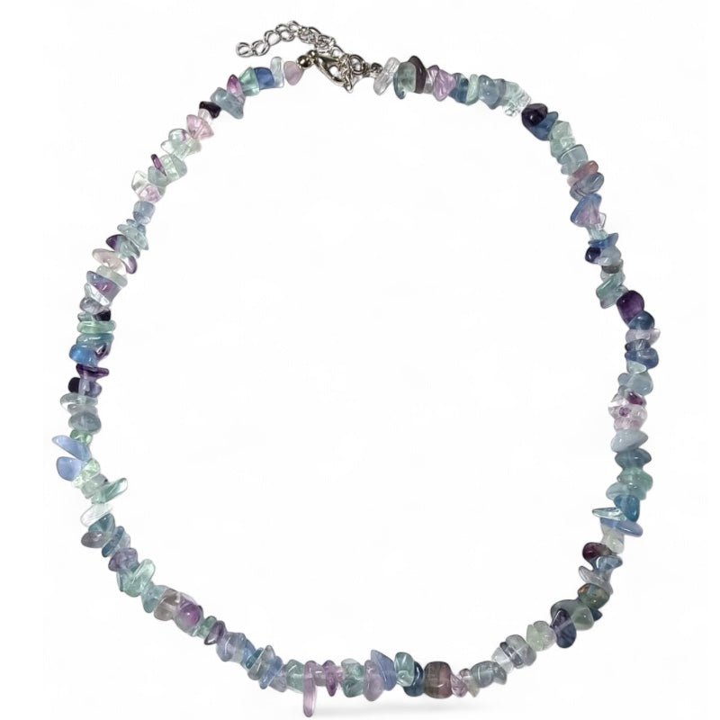 Collier fluorine multicolore Chine AA (perles baroques) - 45 - 50cm - La Boite à Cailloux