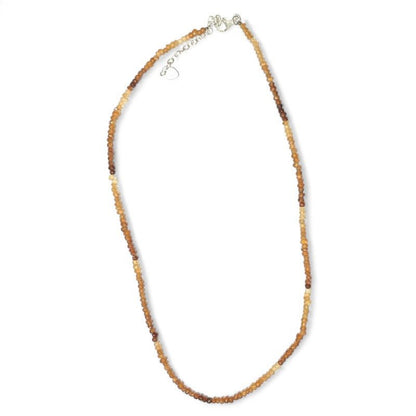 Collier grenat brun hessonite Tanzanie AA argent 925 - La Boite à Cailloux