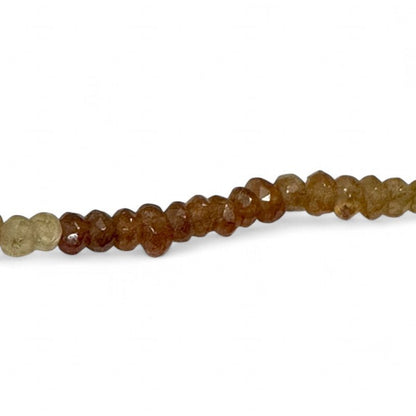 Collier grenat brun hessonite Tanzanie AA argent 925 - La Boite à Cailloux