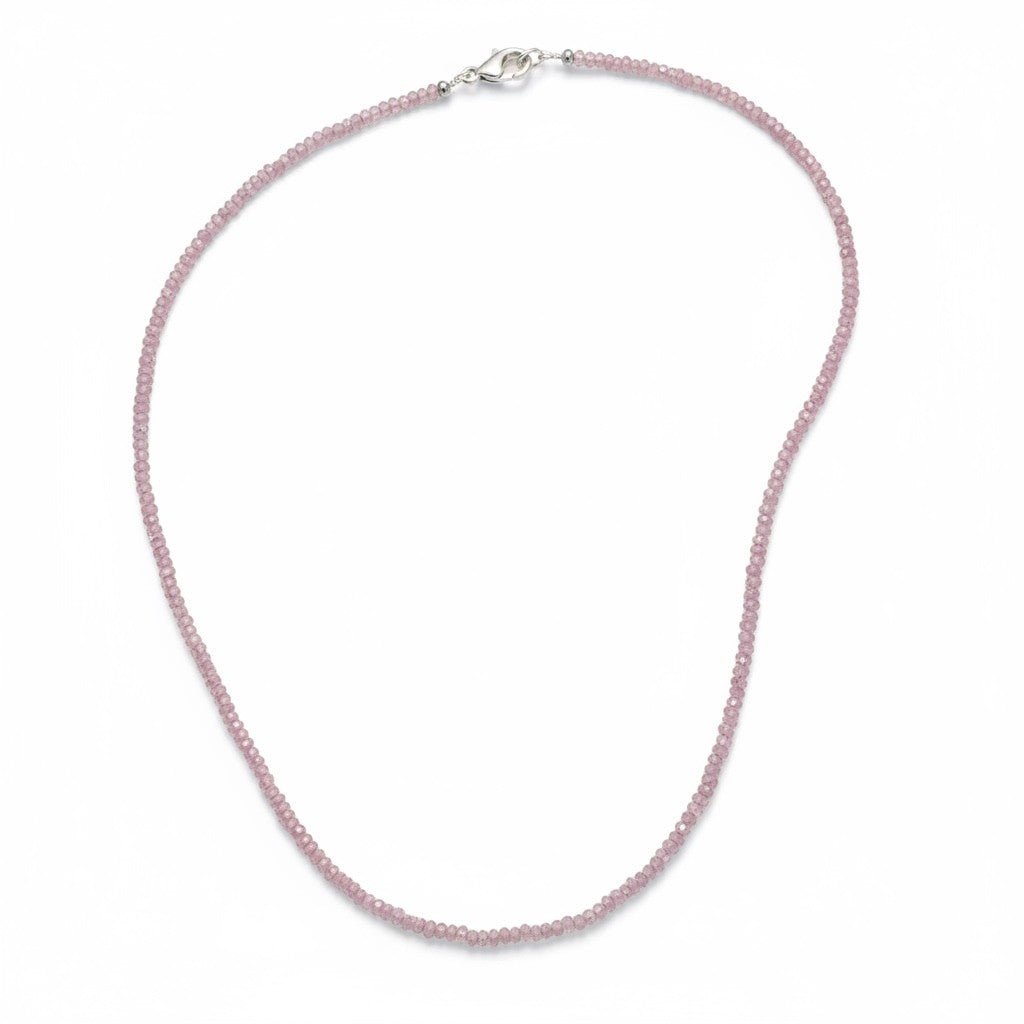 Collier grenat hessonite rose Sri Lanka AAA (perles facettées) - La Boite à Cailloux