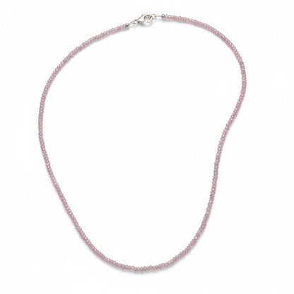 Collier grenat hessonite rose Sri Lanka AAA (perles facettées) - La Boite à Cailloux