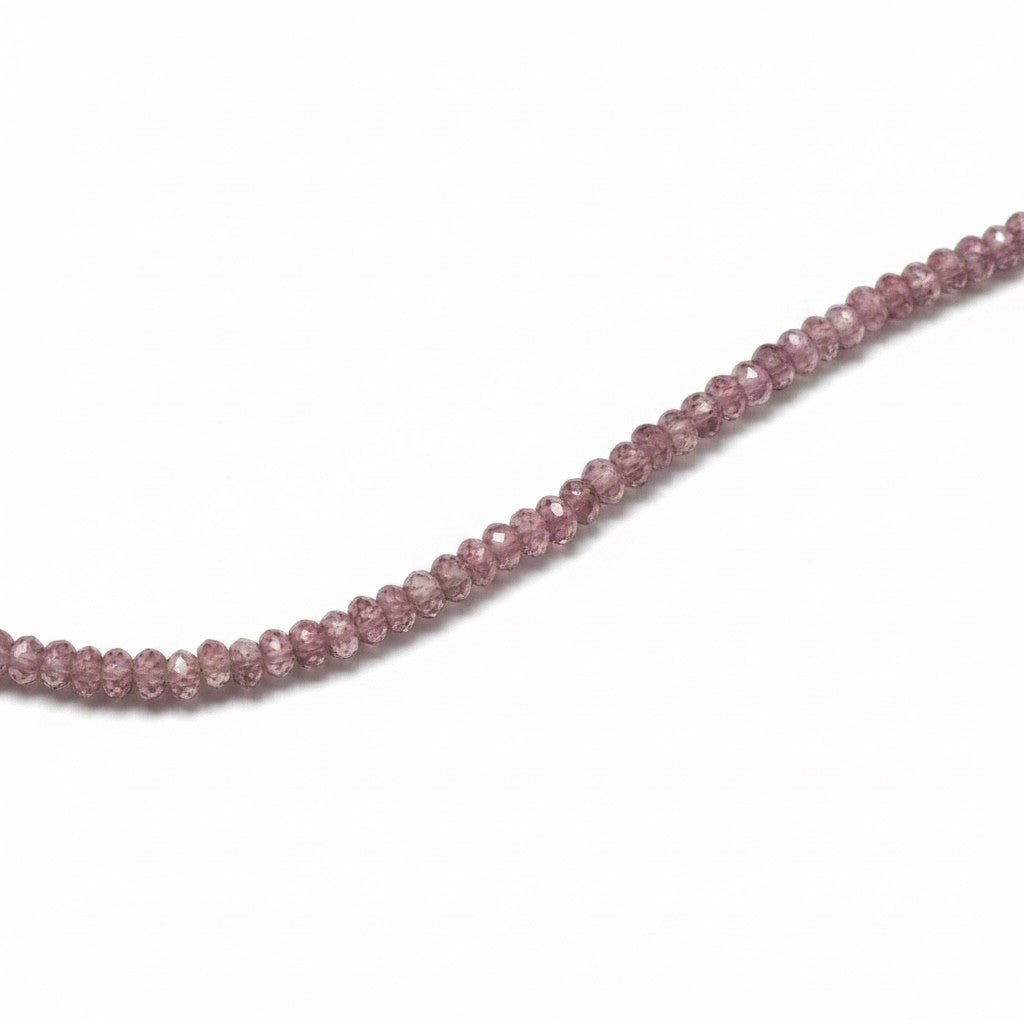 Collier grenat hessonite rose Sri Lanka AAA (perles facettées) - La Boite à Cailloux