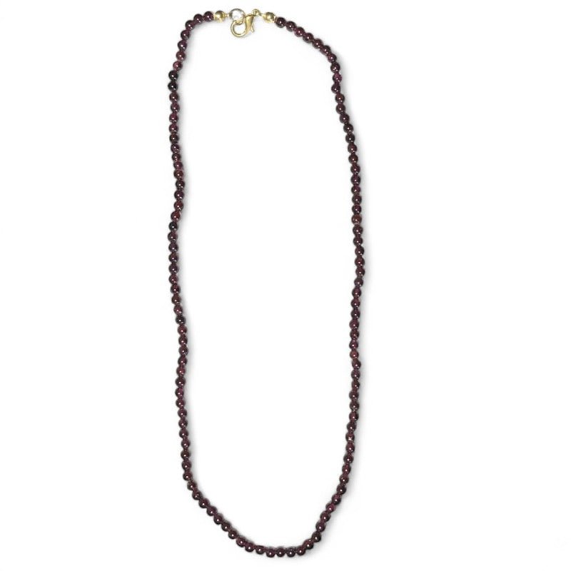 Collier grenat rouge almandin Inde A (boules 2 - 3mm) - 45cm - La Boite à Cailloux