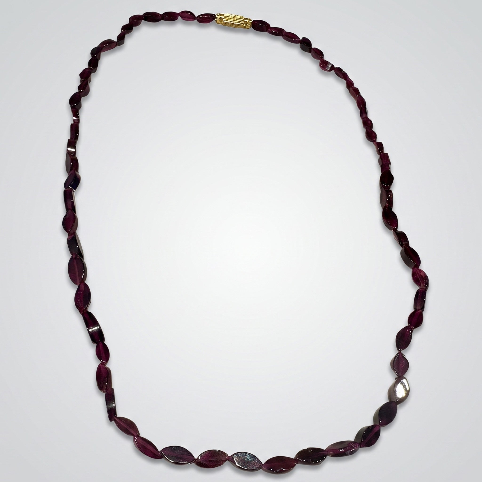 Collier grenat rouge almandin Inde AA perles marquise