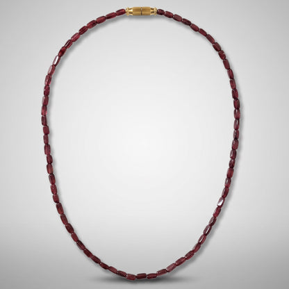 Collier grenat rouge almandin Inde AA perles rectangulaires