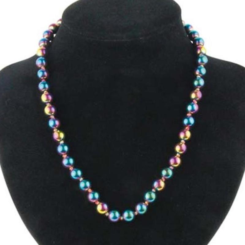 Collier Hématite arc en ciel Chine A(boules 8mm) - 45cm - La Boite à Cailloux