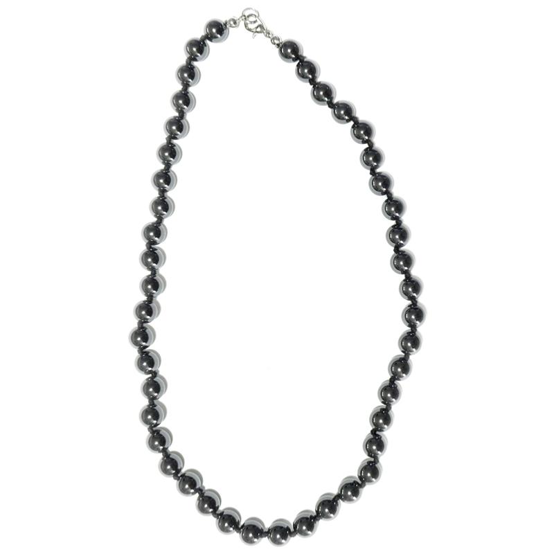 Collier Hématite Chine A (boules 7 - 8mm) - 45cm - La Boite à Cailloux