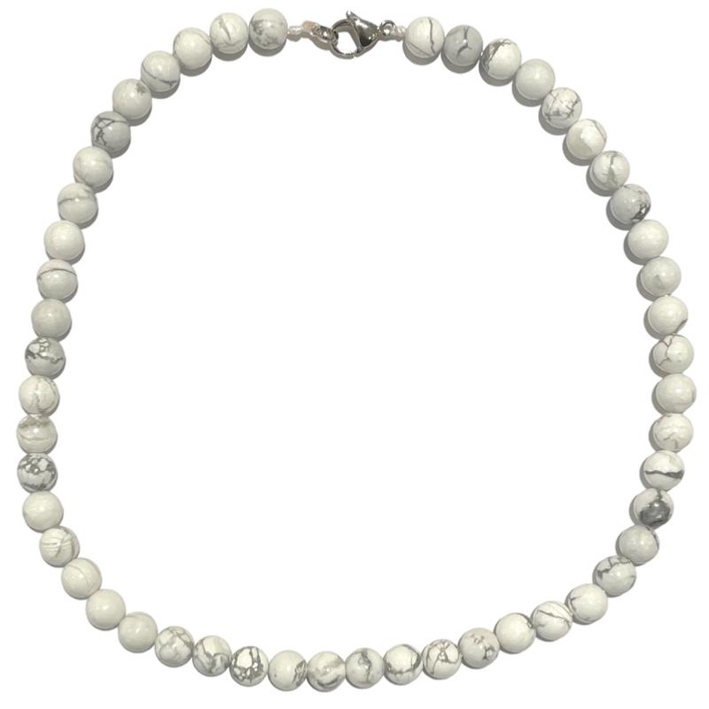 Collier howlite Zimbabwe A - 45cm - La Boite à Cailloux