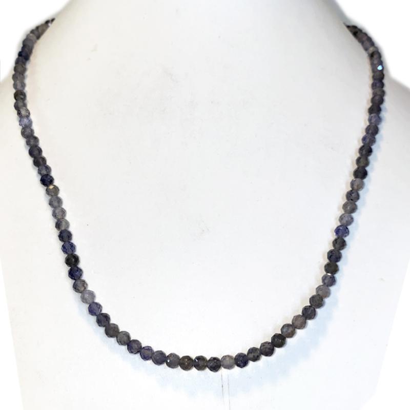 Collier iolite Inde AA (perles facettées 3 - 4mm) - 45cm - La Boite à Cailloux