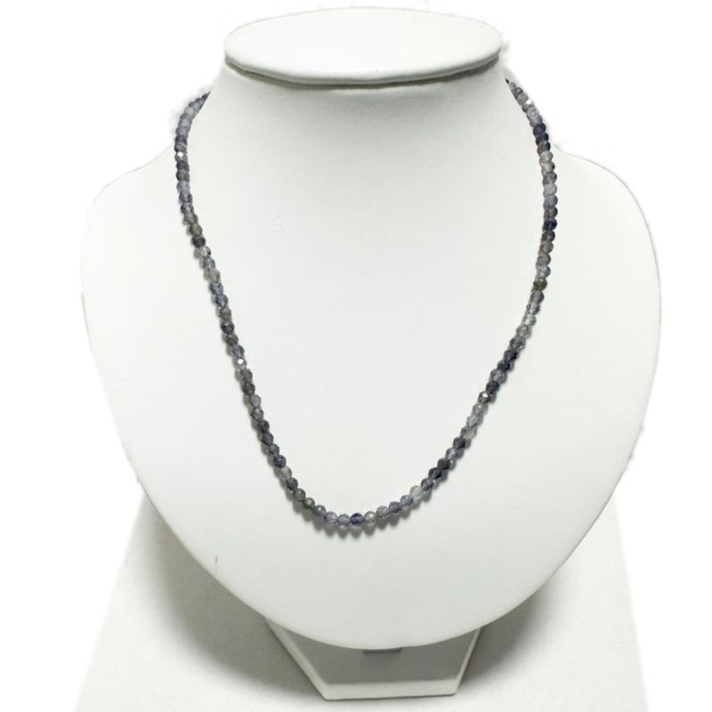 Collier iolite Inde AA (perles facettées 3 - 4mm) - 45cm - La Boite à Cailloux