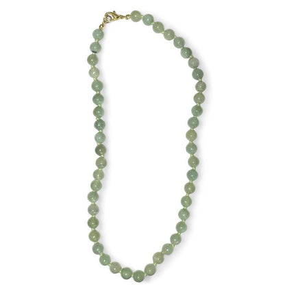 Collier jade de Chine A (boules 7 - 8mm) - 45cm - La Boite à Cailloux