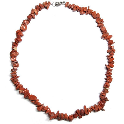Collier jaspe rouge Afrique du Sud A (perles baroques) - 45cm - La Boite à Cailloux