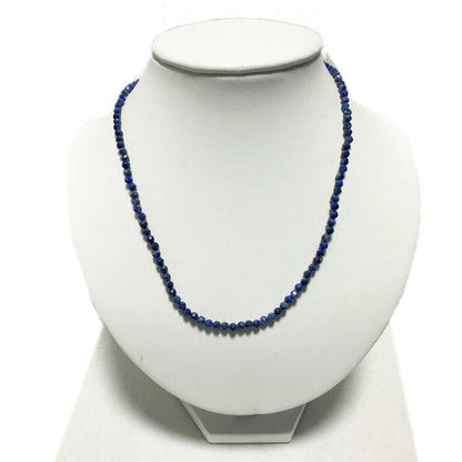 Collier lapis lazuli Afghanistan AA (perles facettées 3 - 4mm) - 45cm - La Boite à Cailloux