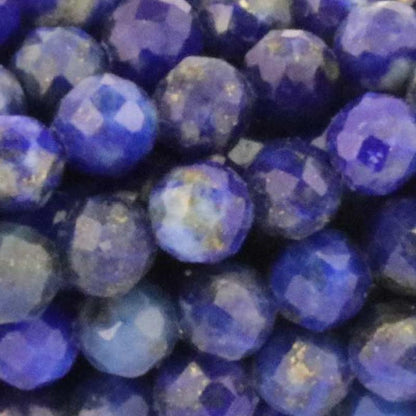 Collier lapis lazuli Afghanistan AA (perles facettées 3 - 4mm) - 45cm - La Boite à Cailloux